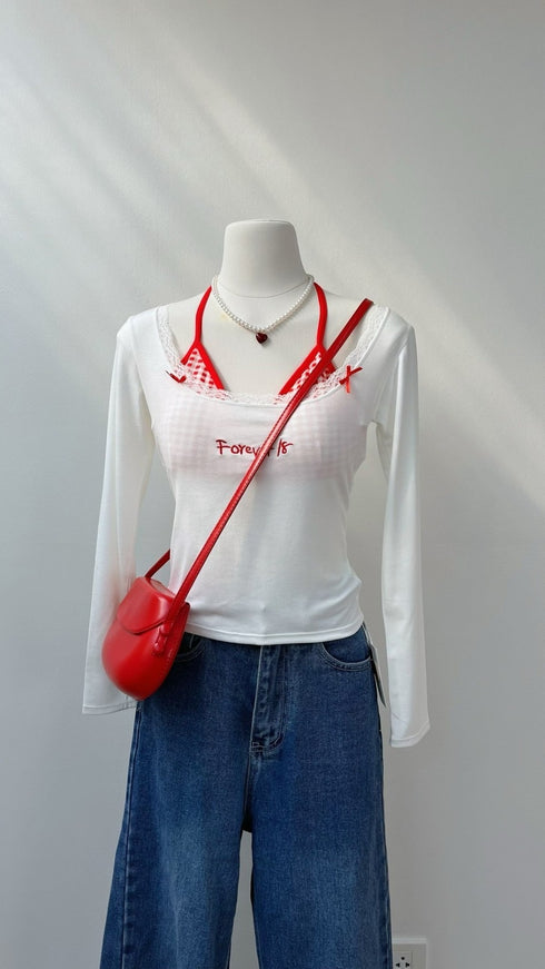 Women Stylist Halter Neck Bralettes Round Neck Long Sleeves Tops